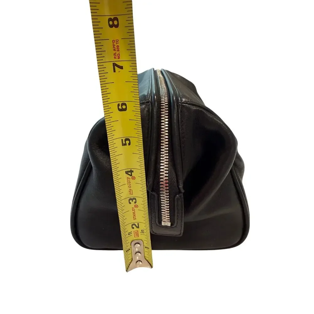 Coach black leather toiletry bag